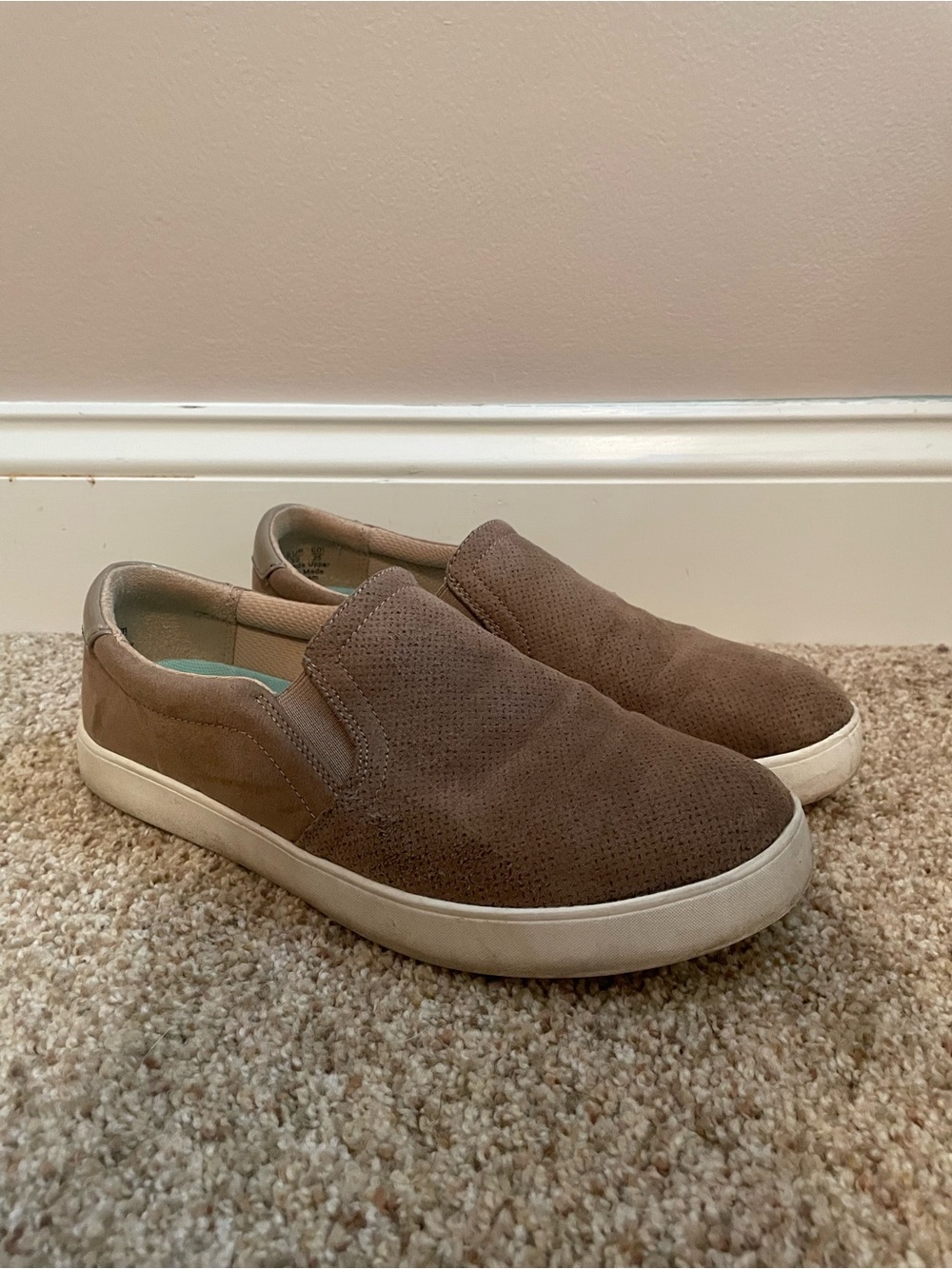 Dr. Scholl's Taupe Slip-On Perforated Flats